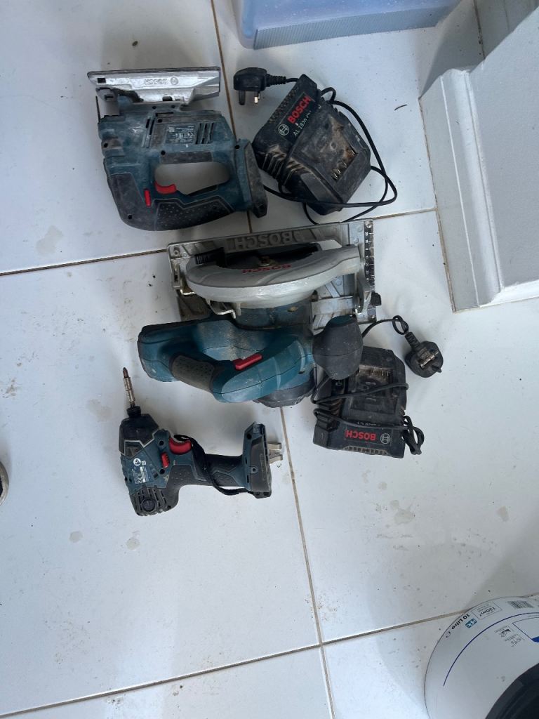 Bosch professional cordless circular saw , jigsaw and impact driver 