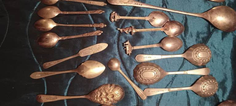 EPNS cutlery apostle spoon vintage cutlery silver plated spoon fork badger train bunny