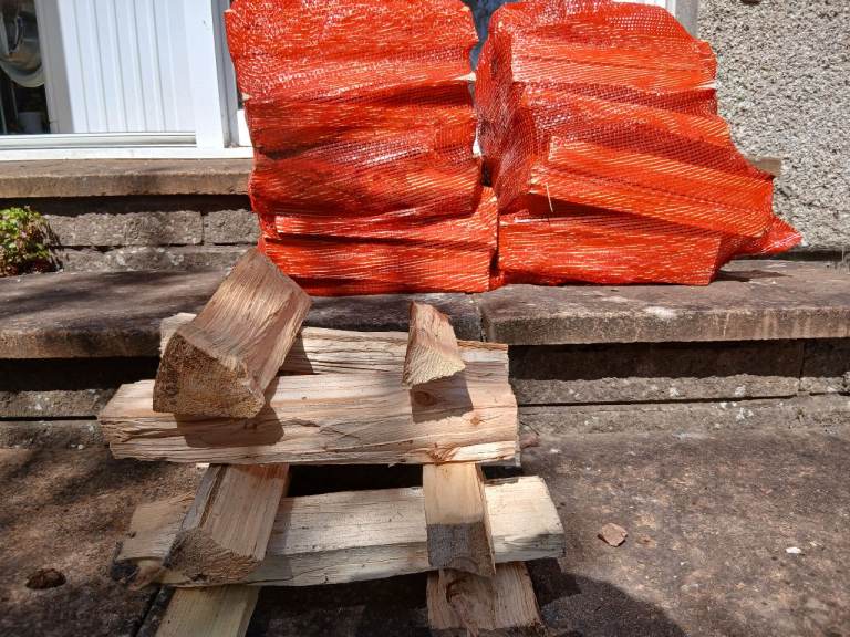2 net bags for Barbeque,Firepit,Chiminea,Campfire. Very Dry Hardwood.
