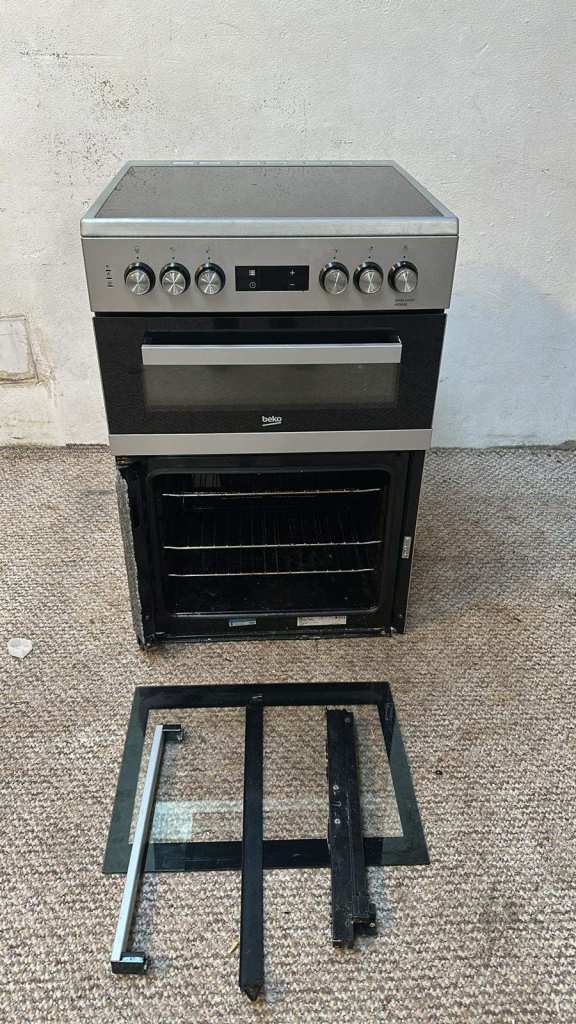 Beko Double Oven Electric Cooker - Silver