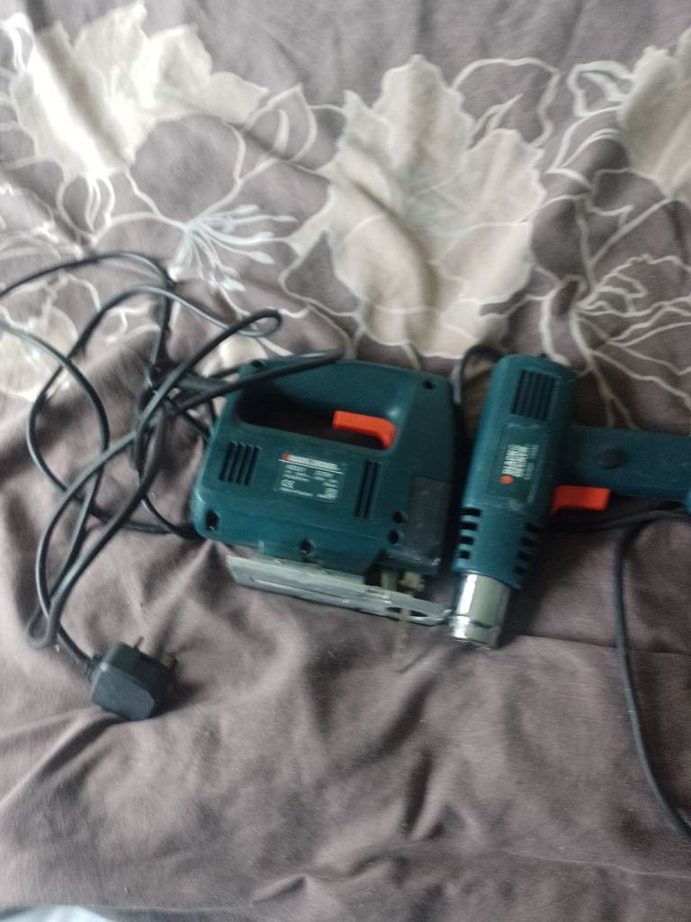 Black and Decker jigsaw and paint stripper.
