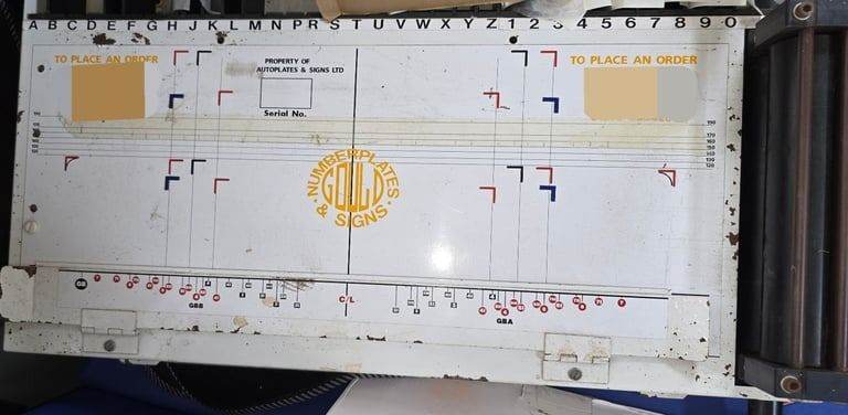 Vehicle number plate making machine 