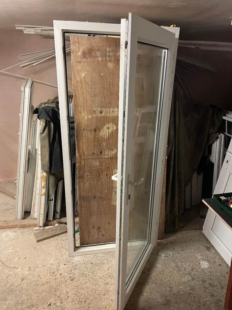 UPVC DOOR 203 x 90 cm - UPVC DOUBLE GLAZED DOOR - CLEAR TOUGHENED GLAZING (REF: DX203)