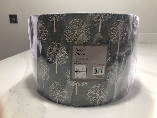 Brand New Grey Leaf Print Lampshade