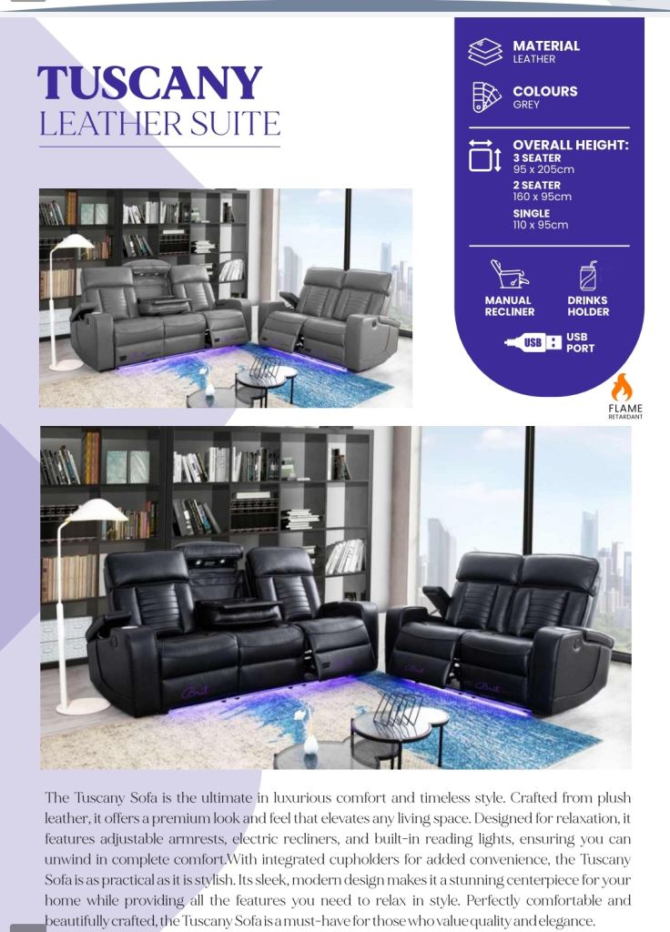 Recliner Corner and 3+2 Sofa Set Bonded Fabric and leather Lounge Loveseat  -prices £500 To £2000
