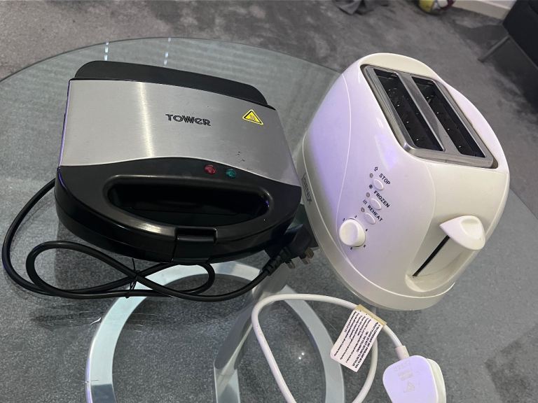 Tower Sandwich Toaster and White Toaster - Good Condition