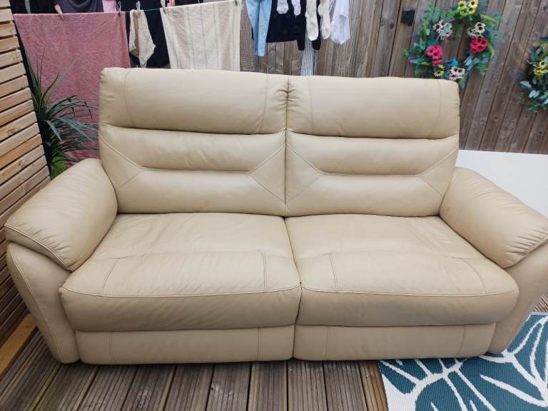 Cream Leather sofa 