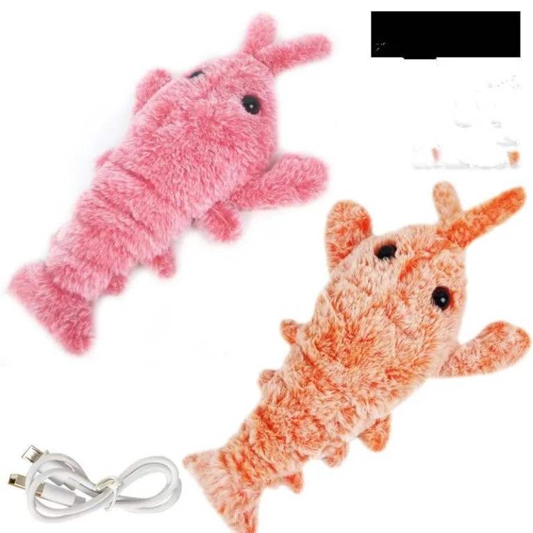 Electric Jumping Shrimp USB Rechargeable Cat Toy 