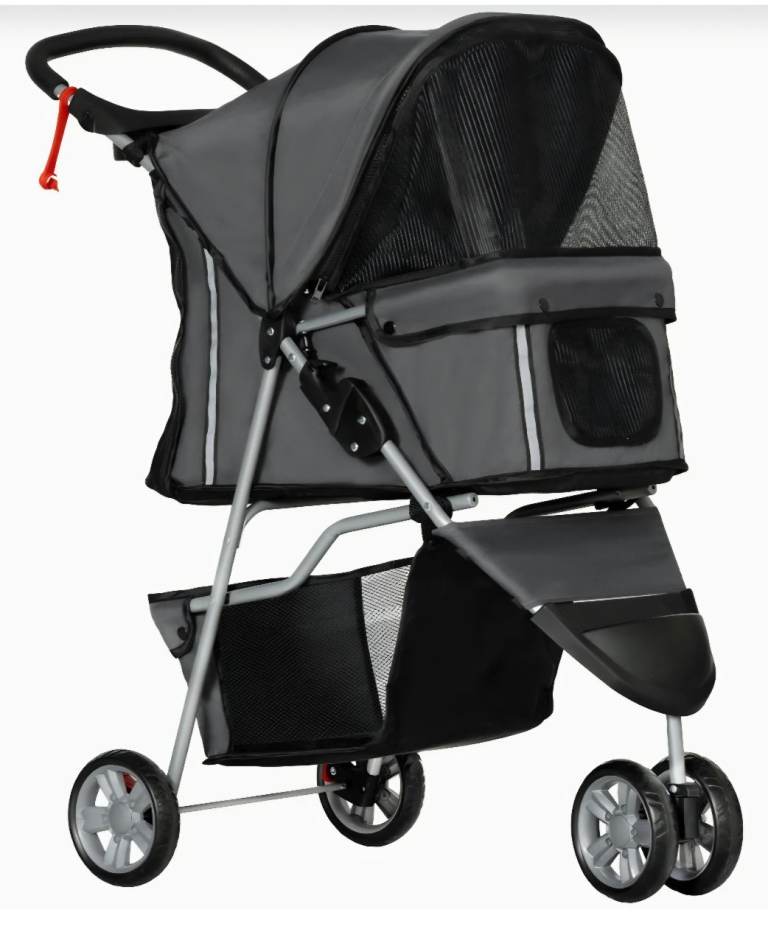Pawhut 3 wheel foldable dog stroller 