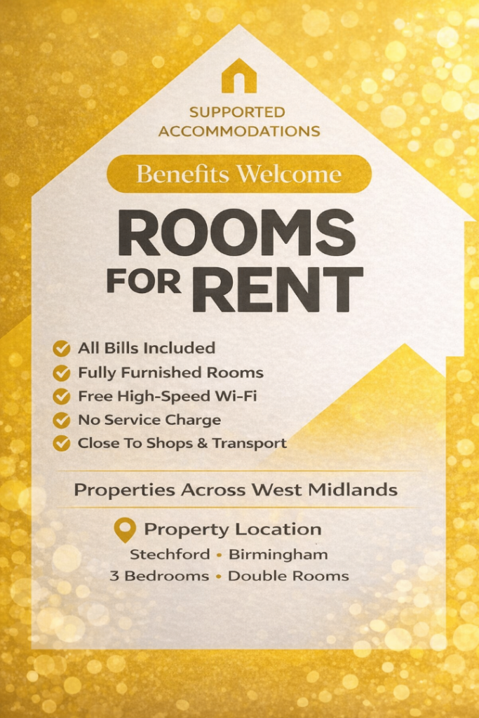 HMO Supported Accommodation – Double Rooms Available – Stechford, Birmingham
