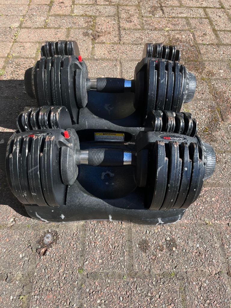 Pair of 32.5kg adjustable dumbbells
