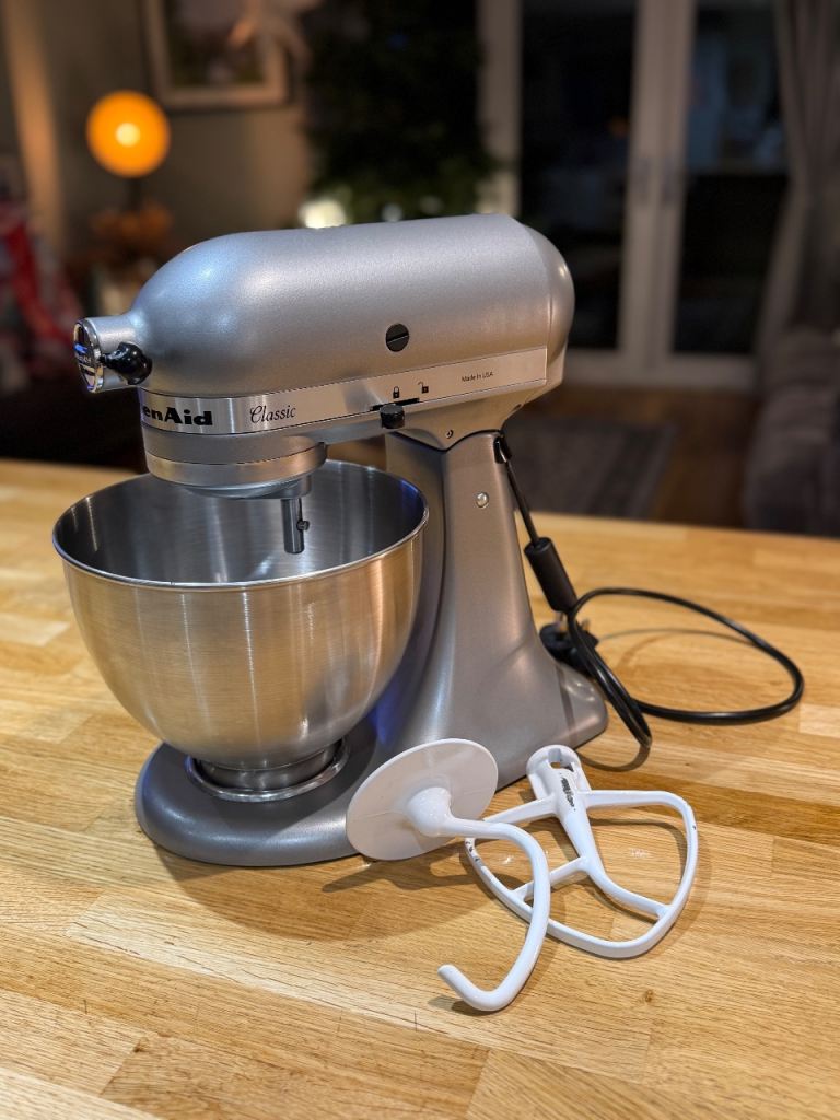 KitchenAid classic silver stand mixer 