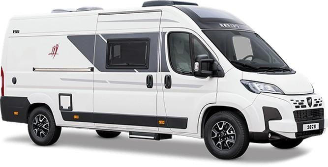 Rapido V55, 5.99m long, 2.05m wide, Van Conversion, 4 Seat belts, Sleeps 3