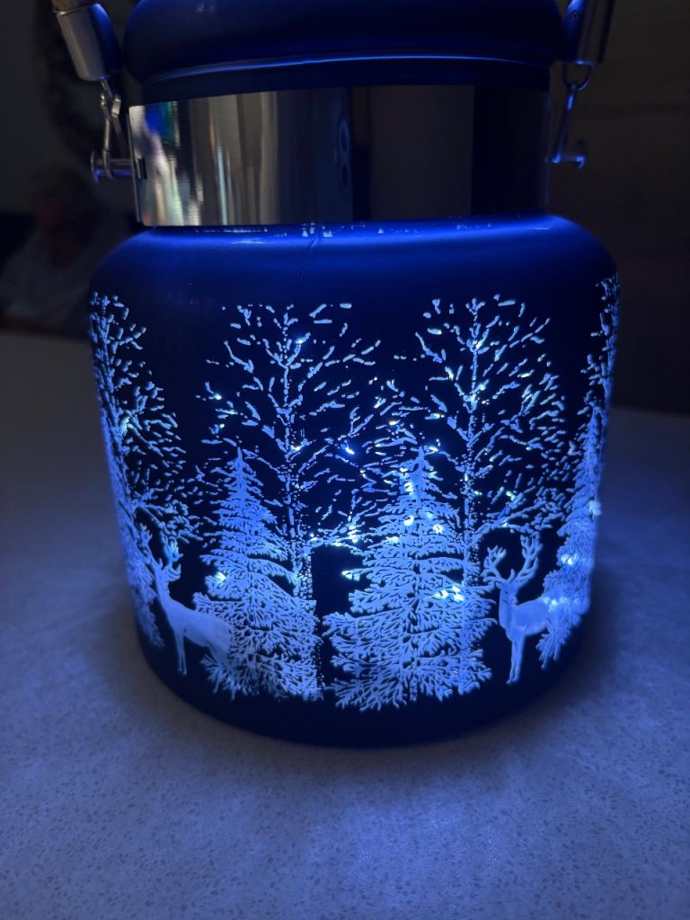 REDUCED Blue Glass LED Lantern with Rope Handle – As Good As New | in ...