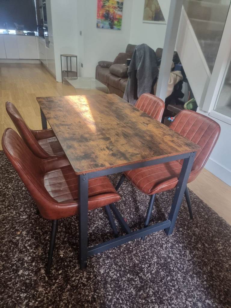 Industrial Style Dining Table and 4 Chairs  PICK UP CLACTON ON SEA 