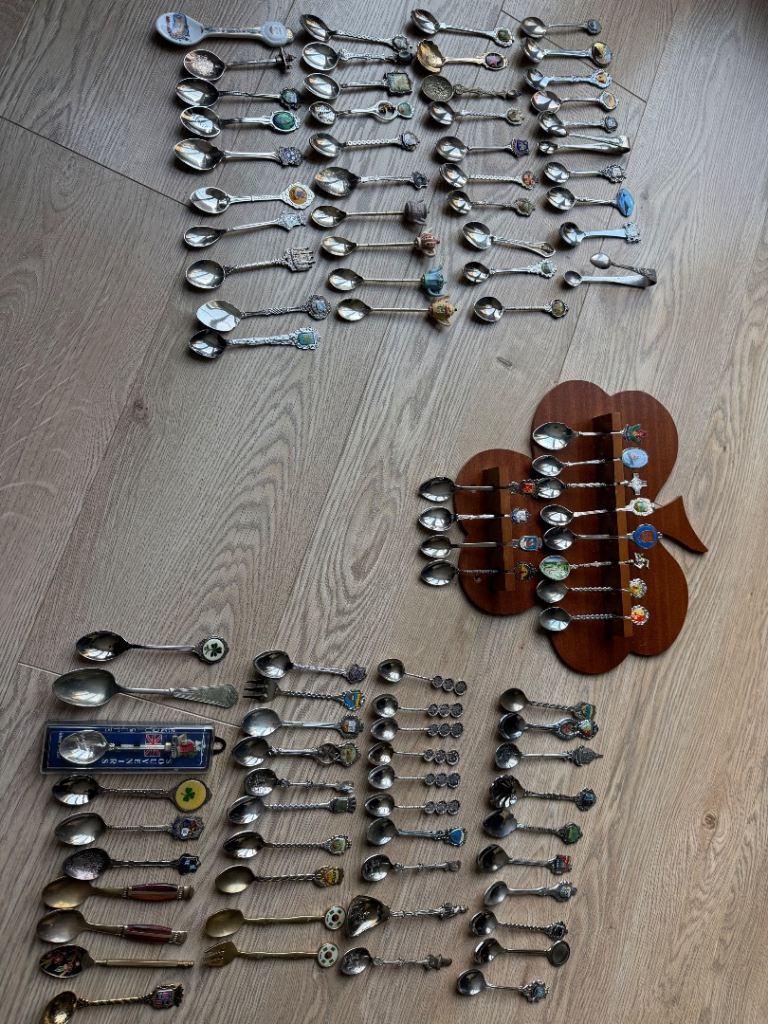 Collectors item. Collection of small spoons 92 in total 