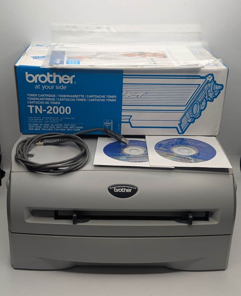 Brother HL-2035 Mono Laser Printer Manuals Discs Original Toner Tested Working