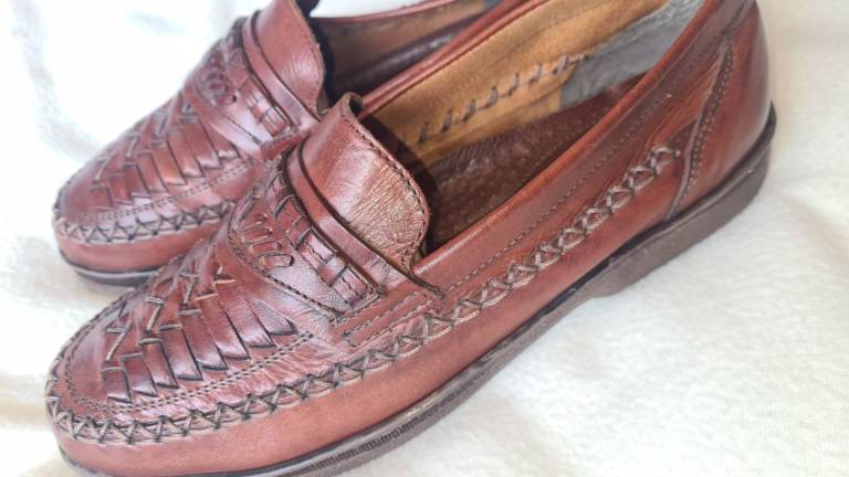 image for Hush Puppies brown leather slip in moccasins shoes uk6 excellent condition