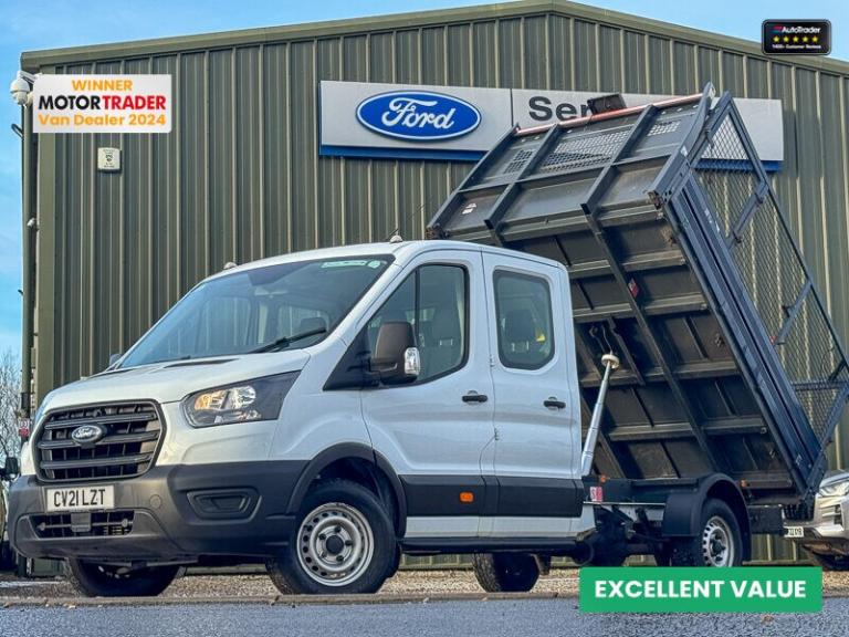 2021 Ford Transit Crew Cab Tipper LWB L3 Leader 350 Tow Bar EURO 6 SELECT CHASSIS CAB Diesel Manual