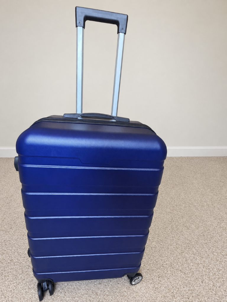New Blue Hard Shell Suitcase with 4 Spinner Wheels
