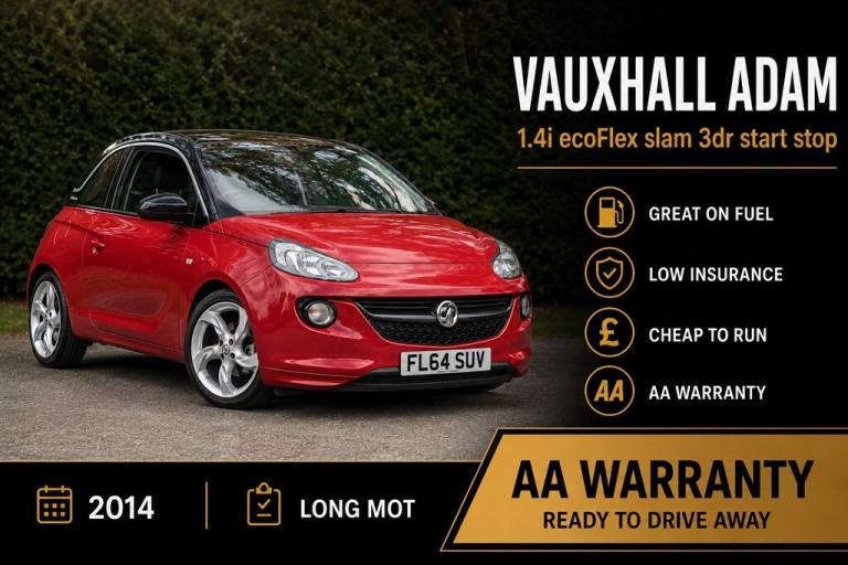2014 Vauxhall ADAM .4i [100] ecoFLEX Slam 3dr [Start Stop] Hatchback Petrol Manual