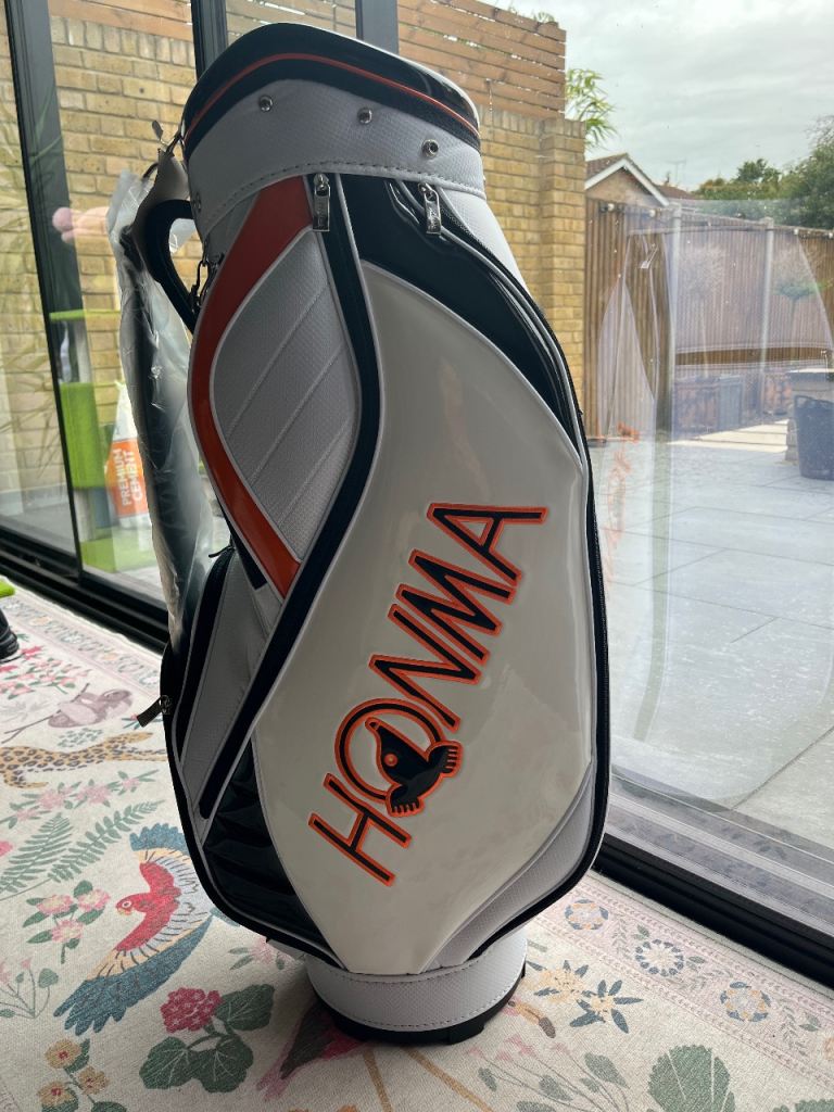 Honma Golf Stand Bag – White, Black & Orange, Brand New