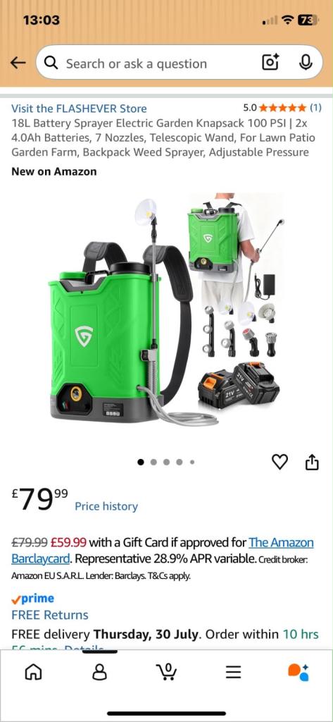 New 18L Battery Powered Backpack Garden Sprayer