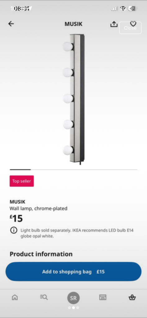 brand new ikea MUSIK Lamp