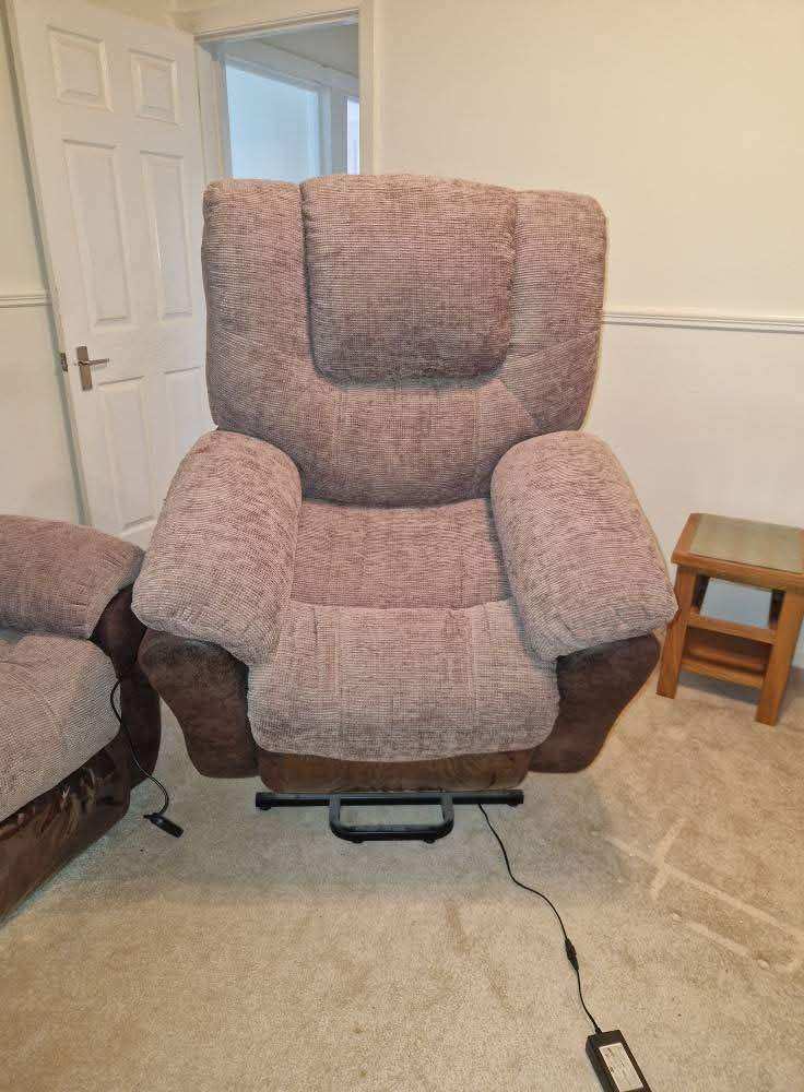 3 seater sofa and rise and recline armchair 