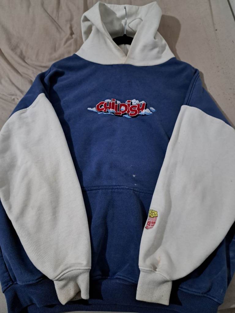 Childish Blue and White Hoodie – Good Condition