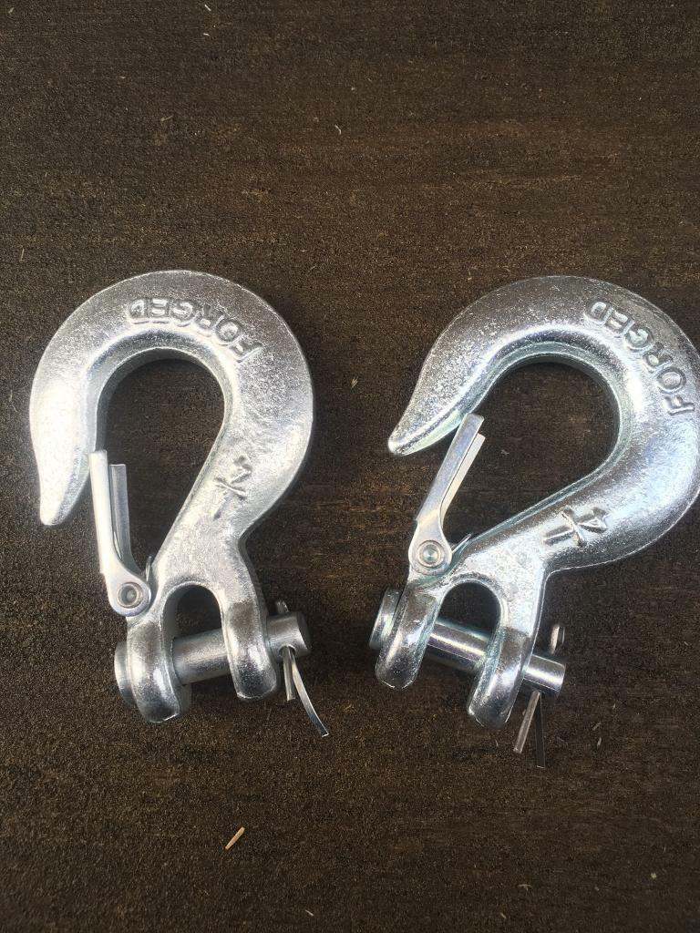 Pair of Clevis Pin Hooks Off-roader, Recovery, motorbike Transport