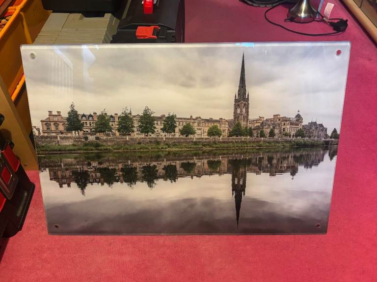 Laminated perspex photograph of Tay Street in Perth by Mike Souter Photography
