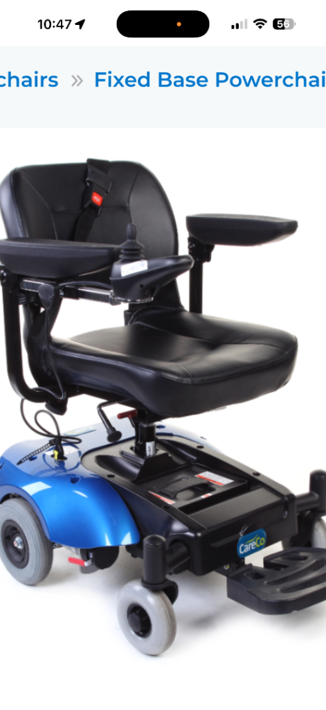 CareCo Easi Go Electric Wheelchair, a compact and portable powerchair