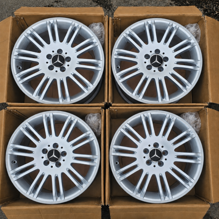 Mercedes W211 18" Alloy Wheel Set 8.5J/9J Original Silver Finish
