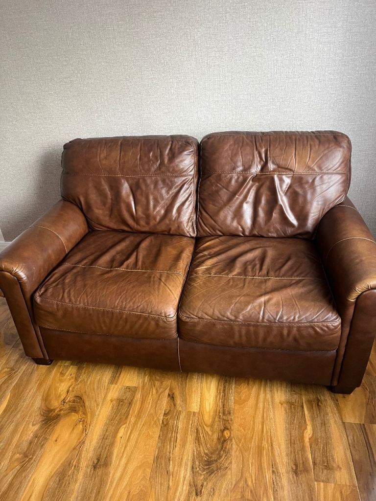 Brown leather sofa 
