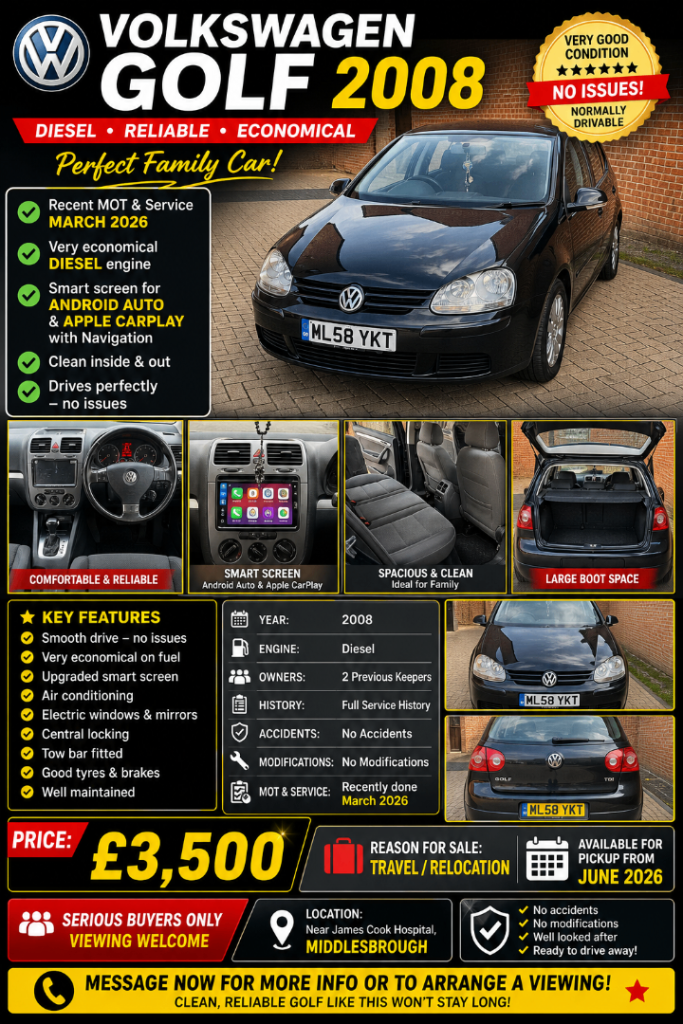 Volkswagen, GOLF, Hatchback, 2008, Semi-Auto, 1896 (cc), 5 doors