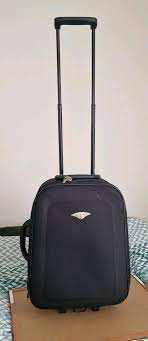 Small Black Constellation Cabin Suitcase, 2 Wheels, Telescopic Handle, 51cm By 36cm By 21cm