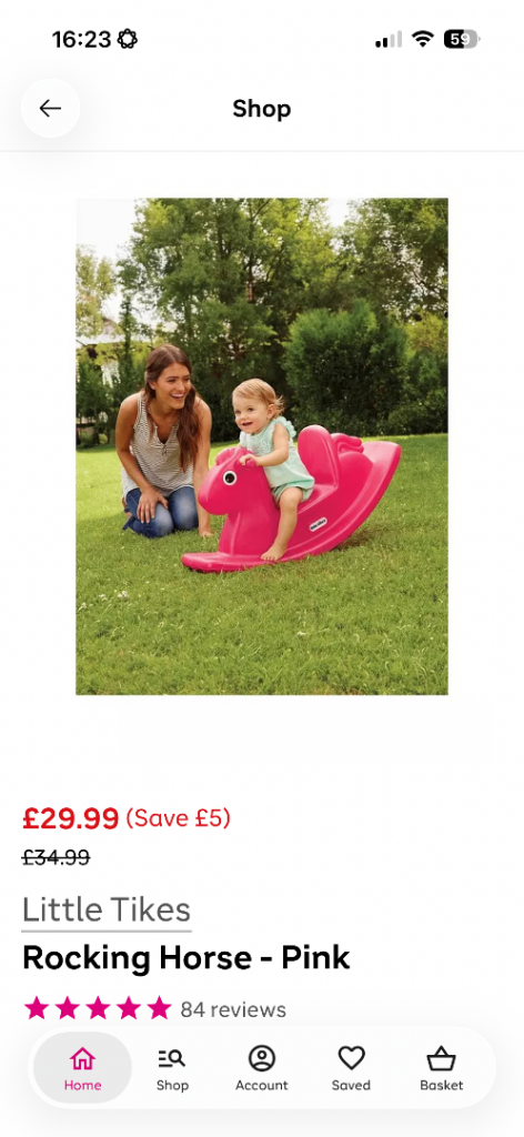 Little Tikes Pink Rocking Horse – New