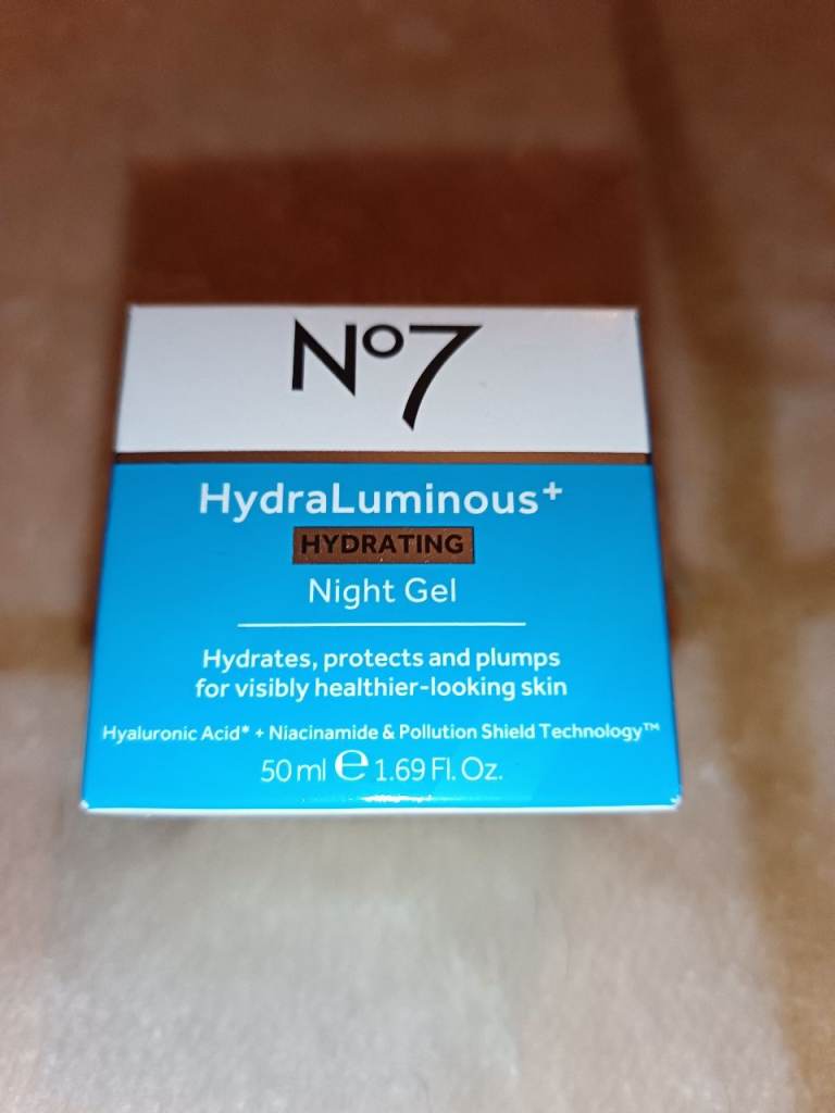 No7 HydraLuminous Hydrating Night Gel 50ml – New, Boxed