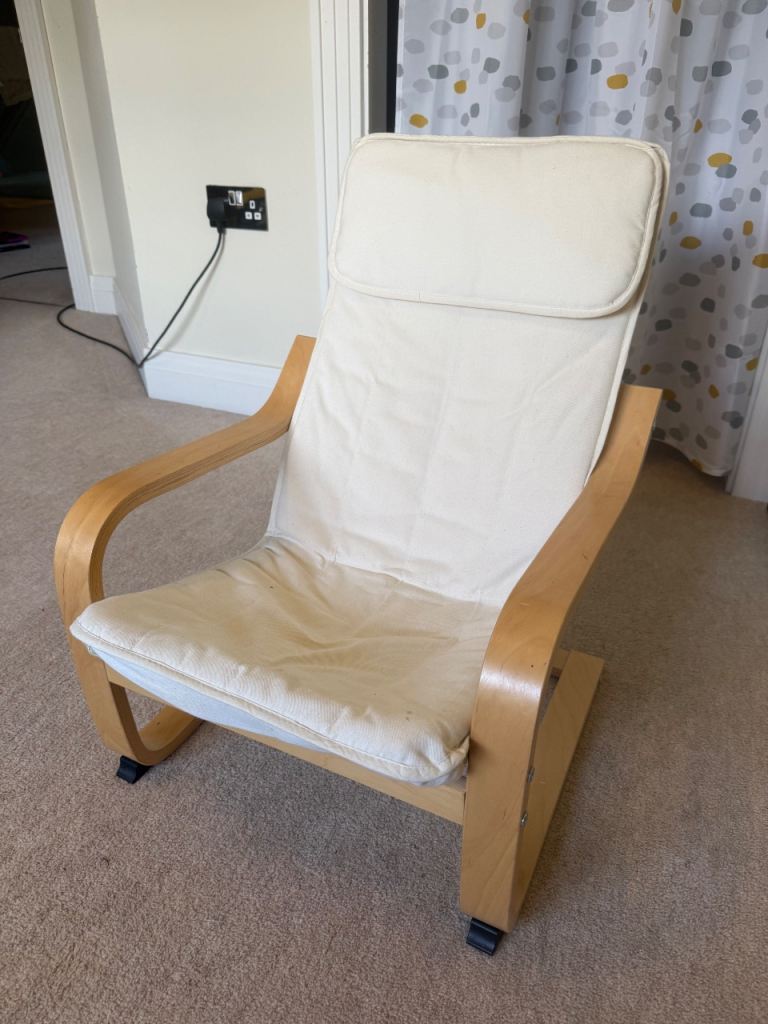 IKEA Poang Style Rocking Chair – Cream Cushion