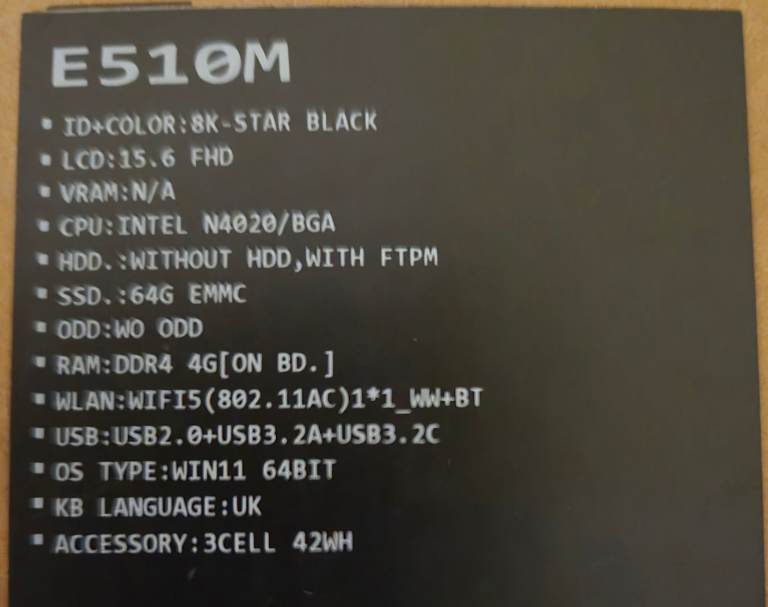 Asus E510 laptop