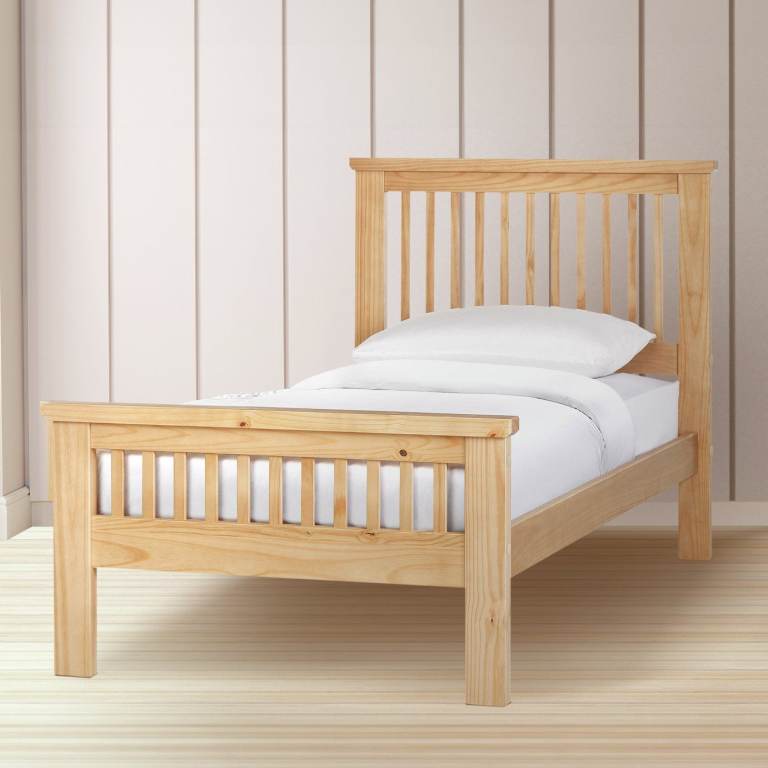 Aubrey Single Wooden Bed Frame - Oak Stain