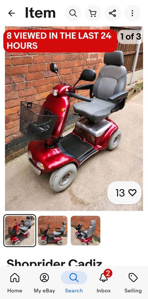 Large 8 mph mobility scooter can deliver today 