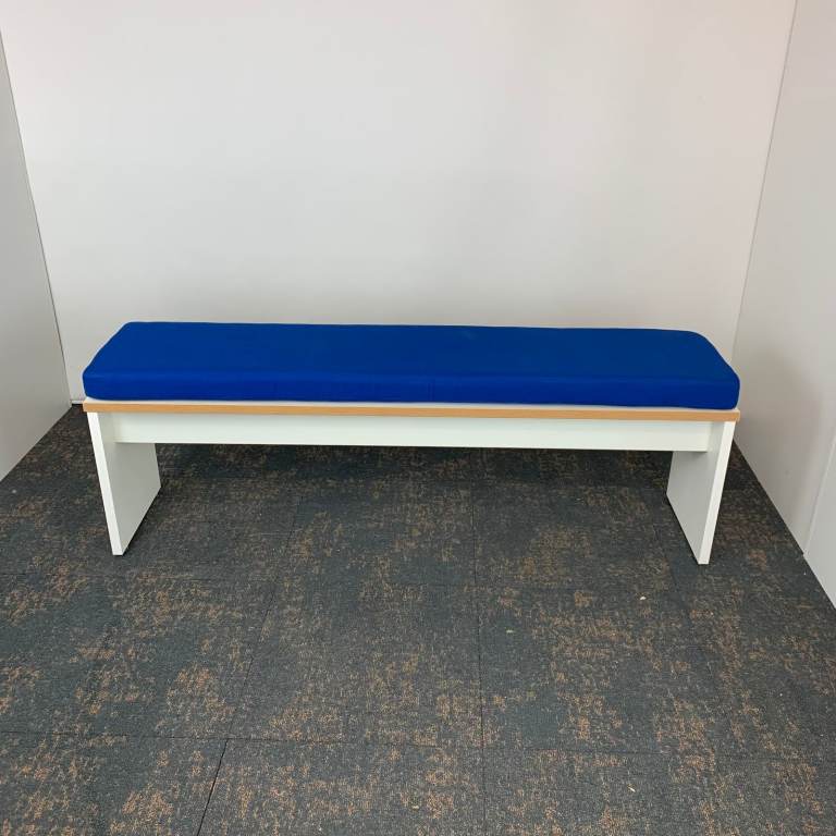 Blue Fabric Reception Bench Seating with Wood Legs - 2OOF-SO-1056