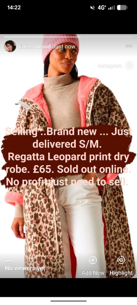 Brand New leopard print Regatta dry robe 