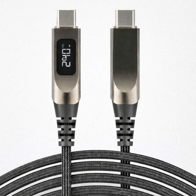 Fast Charging Cable 240W 2M USB-C to USB-C | LED Power Display | Nylon Braided