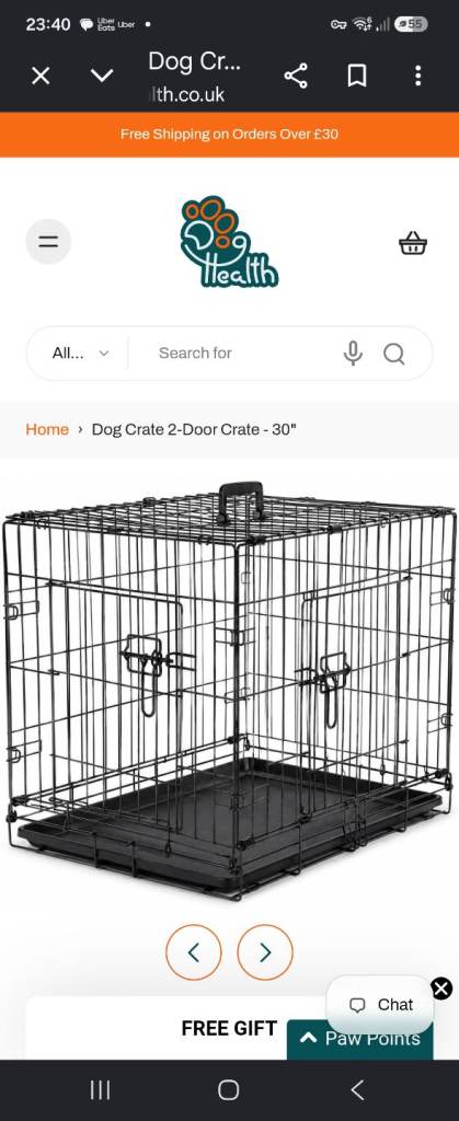 30 Inch Double Door Folding Dog Crate / Puppy Cage