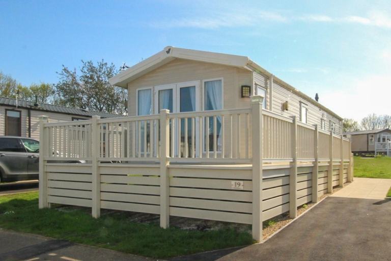 BK Sheraton 2017 static caravan sited at Haven Allhallows, Kent. Private sale
