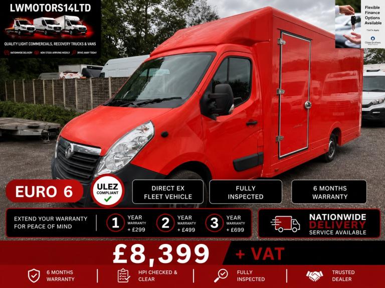 VAUXHALL MOVANO 2.3 CDTI L3H1 LWB 15FT LOW LOADER PLATFORM 2019 68 REG