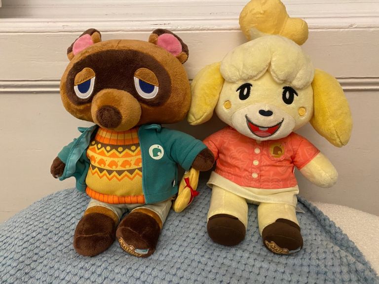Build-A-Bear Animal Crossing Bundle ACNH Isabelle & Tom Nook Plush Toy